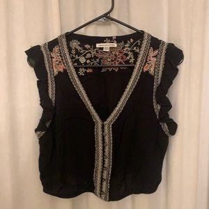 American Eagle Embroidered Crop Top